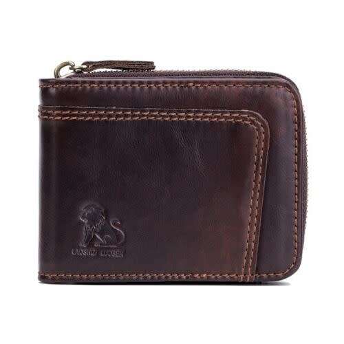 RFID Blocking Secure Wallet Vintage Genuine Leather 13 Card Slots