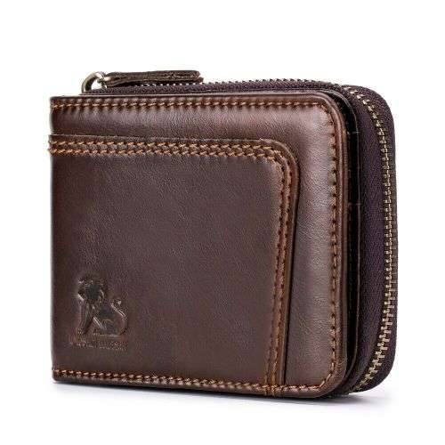 RFID Blocking Secure Wallet Vintage Genuine Leather 13 Card Slots