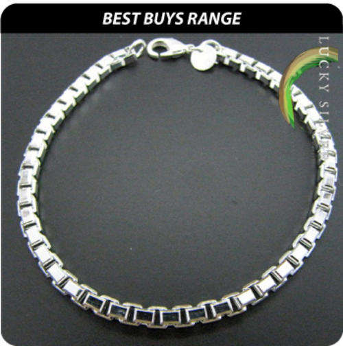 BEST BUYS!! Men's Railroad Box Chain Bracelet.  925 Clad. A MUST HAVE!! In stock and ready to ship!!