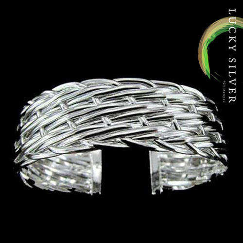 Silver Spider Weave Bangle - (Delivery 3 - 5 Days)