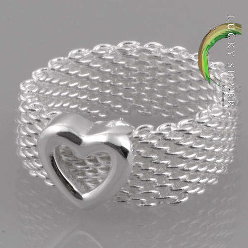 Silver Weave Heart Ring (Local 3 - 5 Delivery)