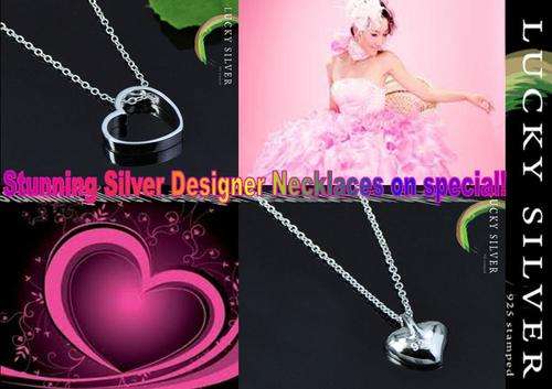 Silver Designer Heart Necklace