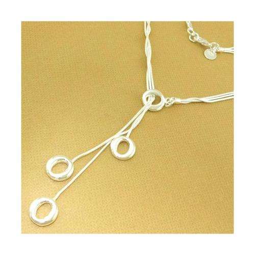 Silver 3 string Pendant Lariat Necklace.  Stunning and beautiful.  LOCAL Stock 3 - 5 days