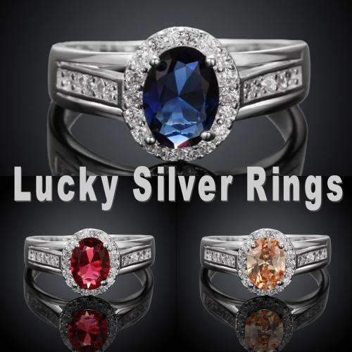 Fantastic price!! Sterling Silver - filled Sapphire Ring with Simulated Diamonds at LOW LOW price