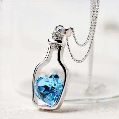 Silver Love Drift Bottle Necklace