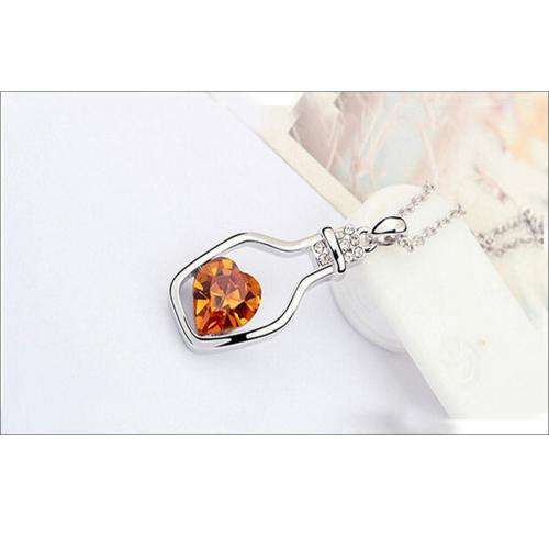 Silver Love Drift Bottle Necklace LOCAL STOCK