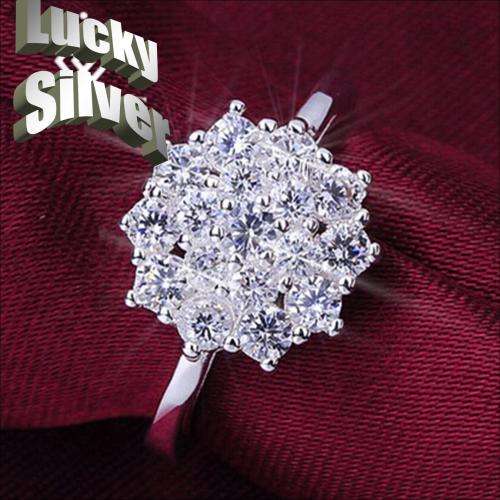 Fantastic price!!  Silver Ring with simulated diamonds at LOW LOW price