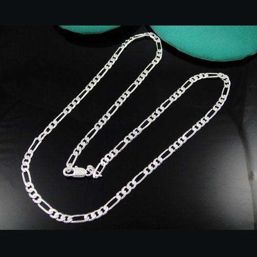 Sterling Silver - filled Figaro Necklace 4mm Unisex  LOCAL STOCK