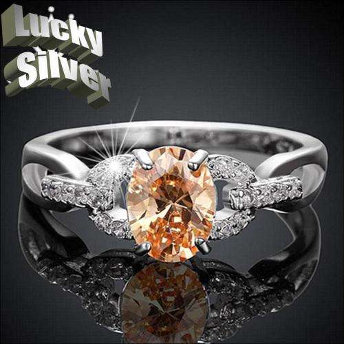 Fantastic price!! Sterling Silver - filled Citrus  Ring with simulated diamondsat LOW LOW price