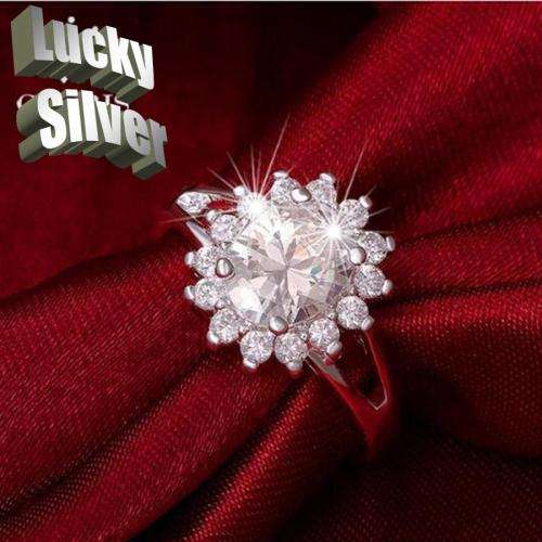 Fantastic price!! Sterling Silver - filled Ring with simulated diamonds at LOW LOW price