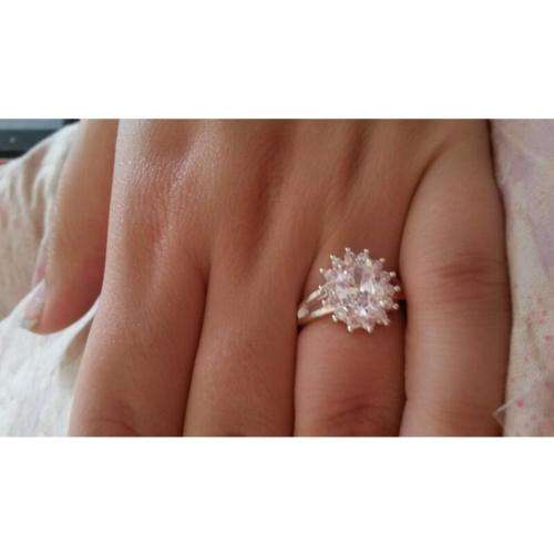 Fantastic price!! Sterling Silver - filled Ring with simulated diamonds at LOW LOW price