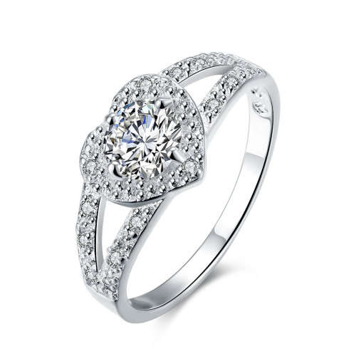 Fantastic price!! Sterling Silver - filled Ring with simulated diamonds at LOW LOW price