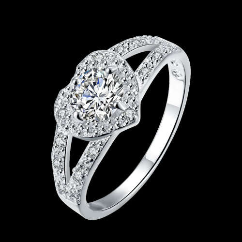 Fantastic price!! Sterling Silver - filled Ring with simulated diamonds at LOW LOW price