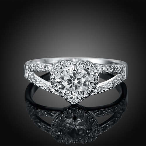 Fantastic price!! Sterling Silver - filled Ring with simulated diamonds at LOW LOW price