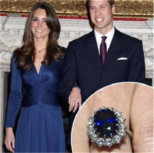 Fantastic price!! Sterling Silver - filled Sapphire Princess Kate Ring with simulated diamonds