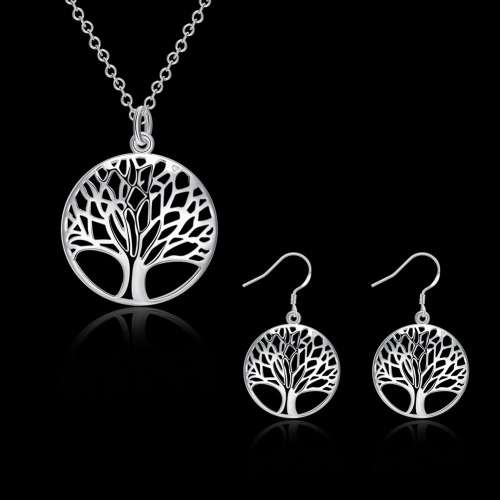 Fantastic price!! Sterling Silver - filled Luxury Tree of life Necklace and Earring set