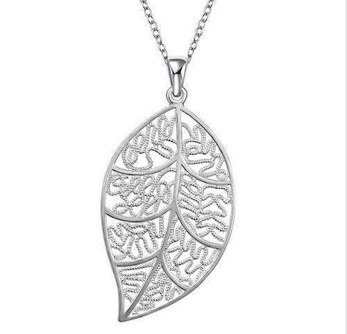 STERLING SILVER FILLED FILIGREE LEAF NECKLACE