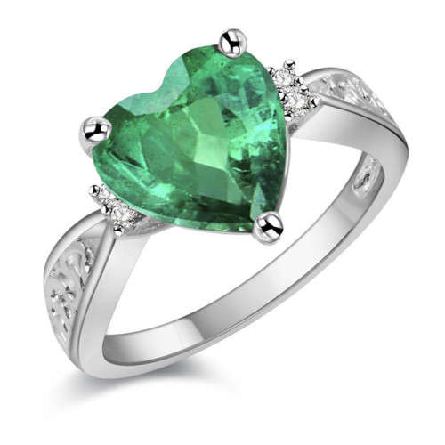 Fantastic price!! Sterling Silver filled Valentines Heart Ring #7 with simulated diamonds #6-9