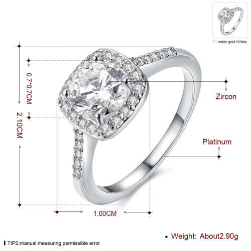 Fantastic price!! Sterling Silver - filled White Sapphire Ring simulated diamonds Rose Gold #5 - 9