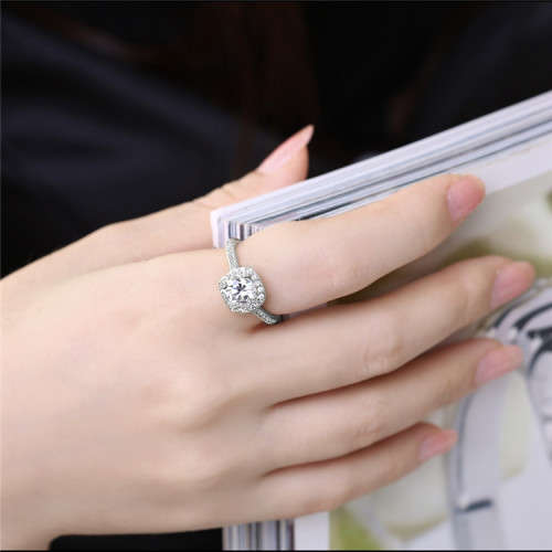 Fantastic price!! Sterling Silver - filled White Sapphire Ring simulated diamonds Rose Gold #5 - 9