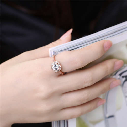 Fantastic price!! Sterling Silver - filled White Sapphire Ring simulated diamonds Rose Gold #5 - 9