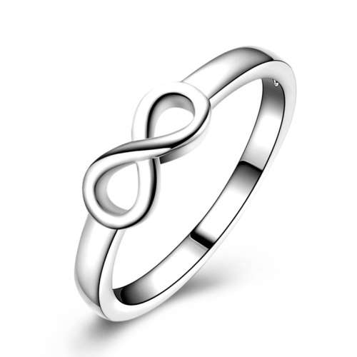 Fantastic price!!  Sterling Silver - filled Infinity Ring sizes 6 - 10 in black gold and silver