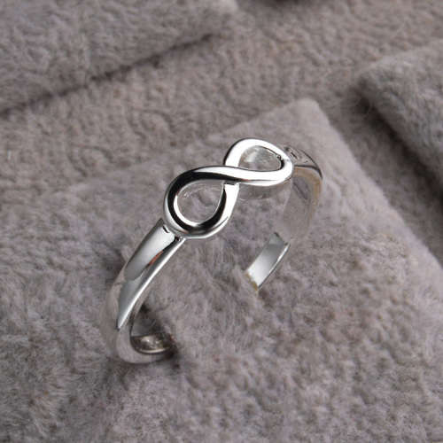 Fantastic price!!  Sterling Silver - filled Infinity Ring sizes 6 - 10 in black gold and silver