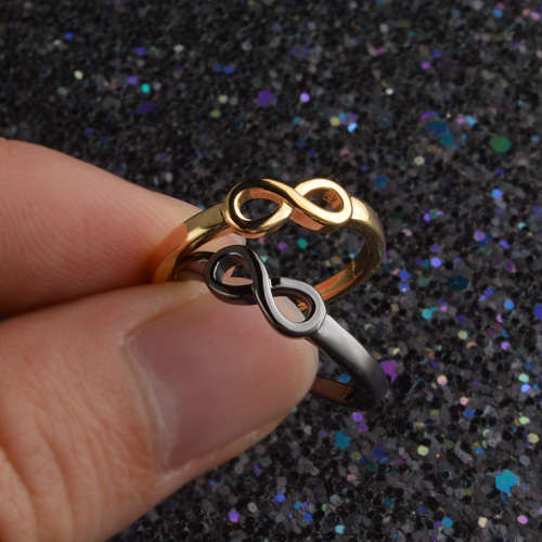 Fantastic price!!  Sterling Silver - filled Infinity Ring sizes 6 - 10 in black gold and silver