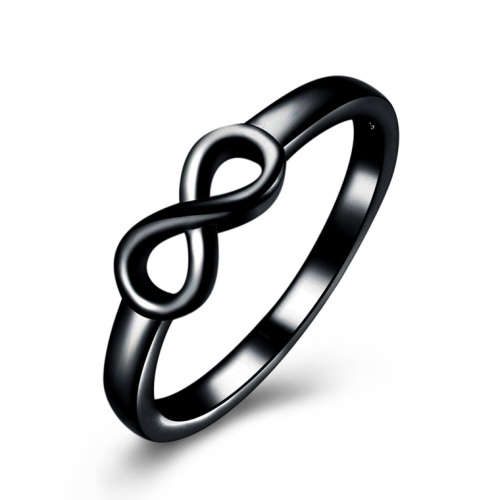 Fantastic price!!  Sterling Silver - filled Infinity Ring sizes 6 - 10 in black gold and silver