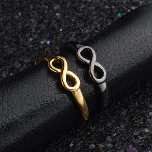 Fantastic price!!  Sterling Silver - filled Infinity Ring sizes 6 - 10 in black gold and silver