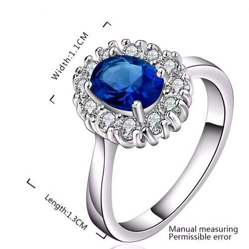 Fantastic price!! Sterling Silver - filled Sapphire Ring with simulated diamonds at LOW LOW price