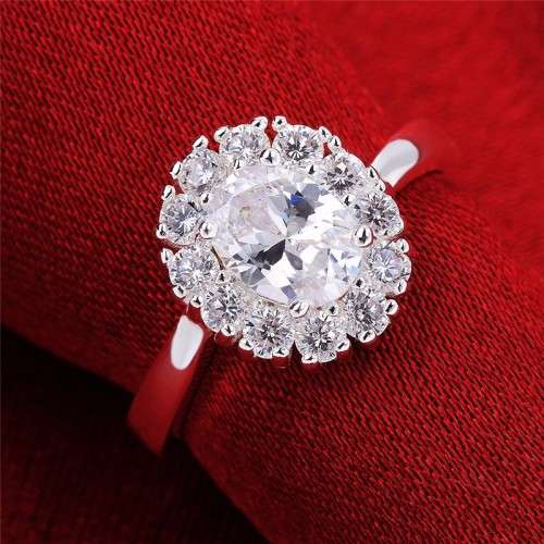 Fantastic price!! Sterling Silver - filled Sapphire Ring with simulated diamonds at LOW LOW price