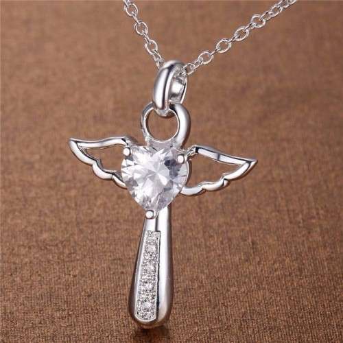 Fantastic price!! Sterling Silver - filled  Angel cross necklace at LOW LOW price