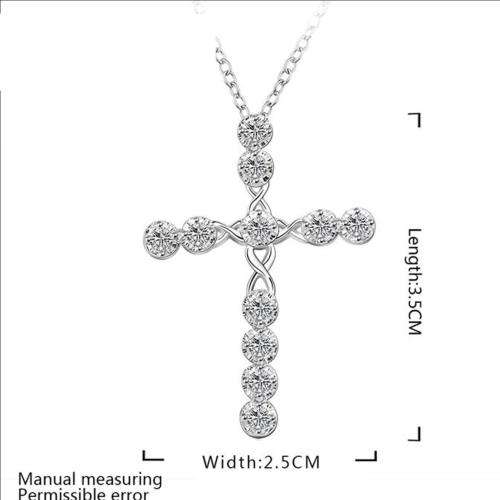 Fantastic price!! Sterling Silver - filled Cross necklace with simulated diamonds at LOW LOW price