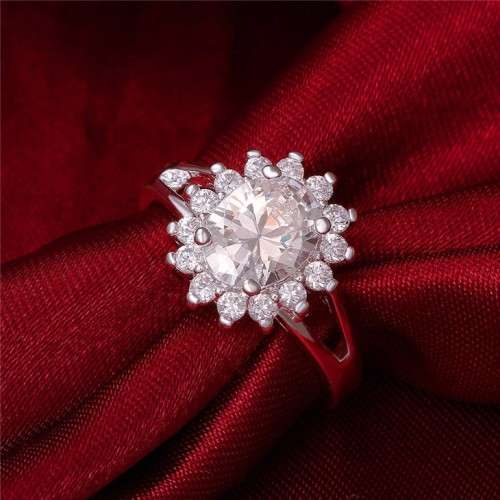 Fantastic price!! Sterling Silver - filled Ring with simulated diamonds at LOW LOW price