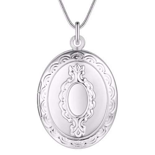 Sterling Silver - filled Oval Locket Necklace - put a photo inside - at LOW LOW price LOCAL STOCK