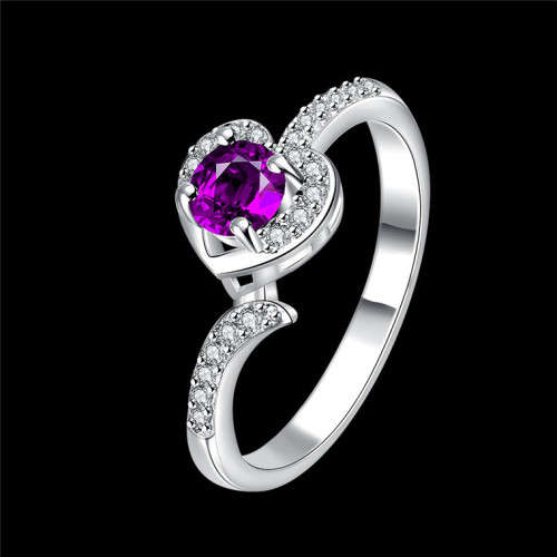 Fantastic price!! Sterling Silver filled Heart Sapphire Ring with simulated diamonds sizes 7 - 8