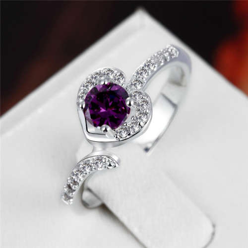 Fantastic price!! Sterling Silver filled Heart Sapphire Ring with simulated diamonds sizes 7 - 8