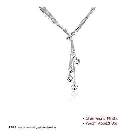 Sterling Silver-filled 5 string heart lariat Necklace LOCAL STOCK 3-5 days