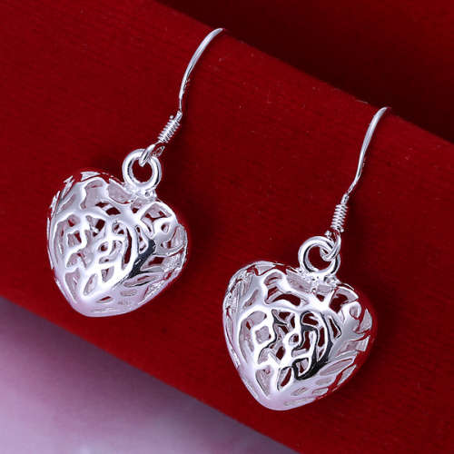 Sterling Silver-filled filigree heart Earring LOCAL STOCK 3-5 days