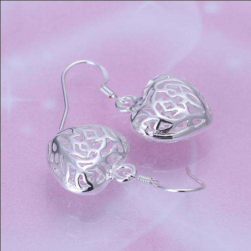 Sterling Silver-filled filigree heart Earring LOCAL STOCK 3-5 days