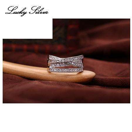 Fantastic price!! Sterling Silver - filled Ring with simulated diamonds Sizes 7-9