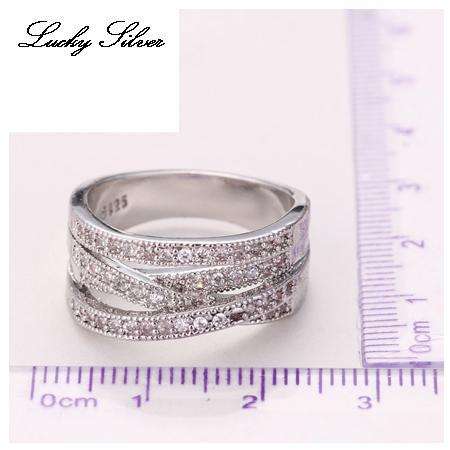 Fantastic price!! Sterling Silver - filled Ring with simulated diamonds Sizes 7-9