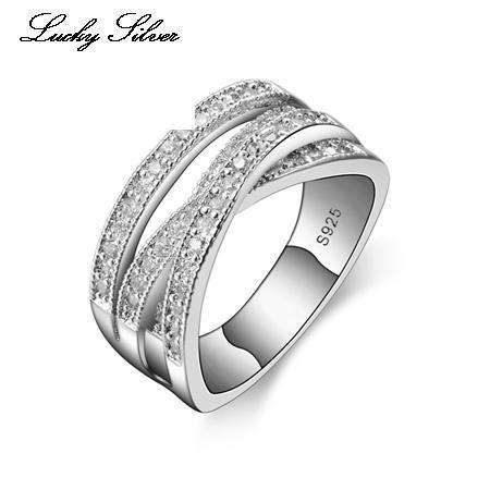 Fantastic price!! Sterling Silver - filled Ring with simulated diamonds Sizes 7-9