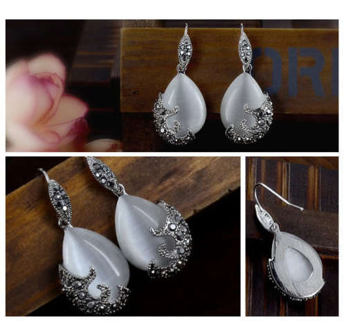 Fantastic price!!Sterling Silver - filled Necklace and Earring Moon stone Set