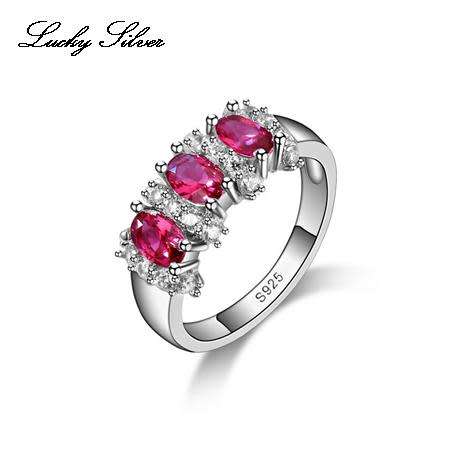 Fantastic price!! Sterling Silver - filled Sapphire 3 stone Ring with simulated diamonds Sizes 6-9