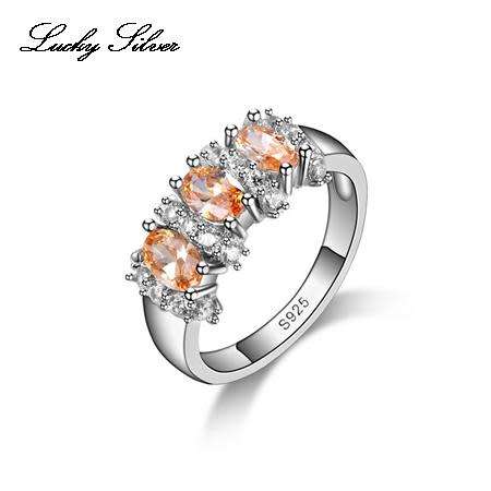 Fantastic price!! Sterling Silver - filled Sapphire 3 stone Ring with simulated diamonds Sizes 6-9