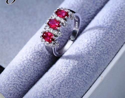 Fantastic price!! Sterling Silver - filled Sapphire 3 stone Ring with simulated diamonds Sizes 6-9