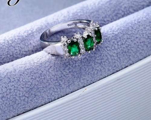 Fantastic price!! Sterling Silver - filled Sapphire 3 stone Ring with simulated diamonds Sizes 6-9