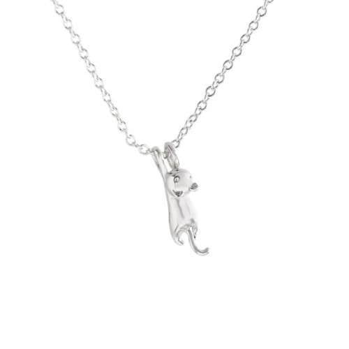 Sterling Silver filled hanging Cat Necklace